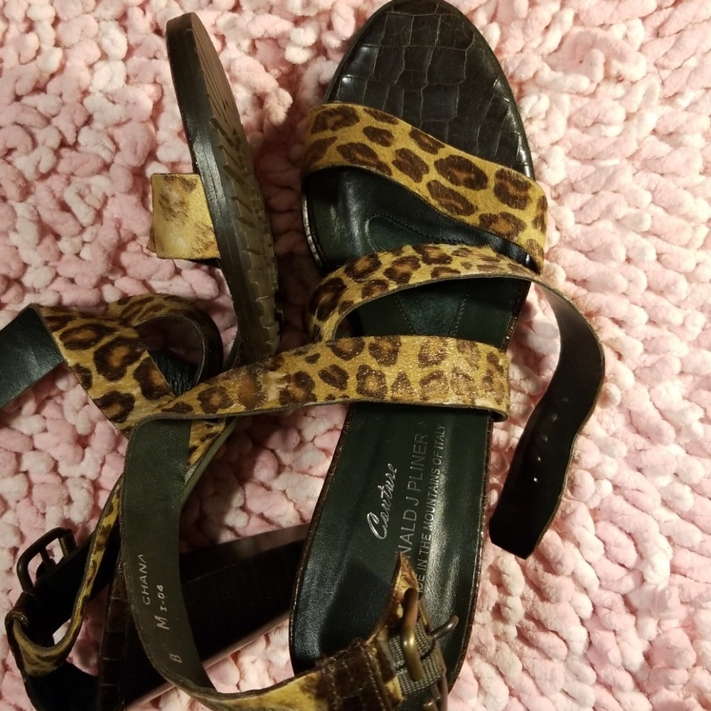 donald j pliner couture leopard shoes strap